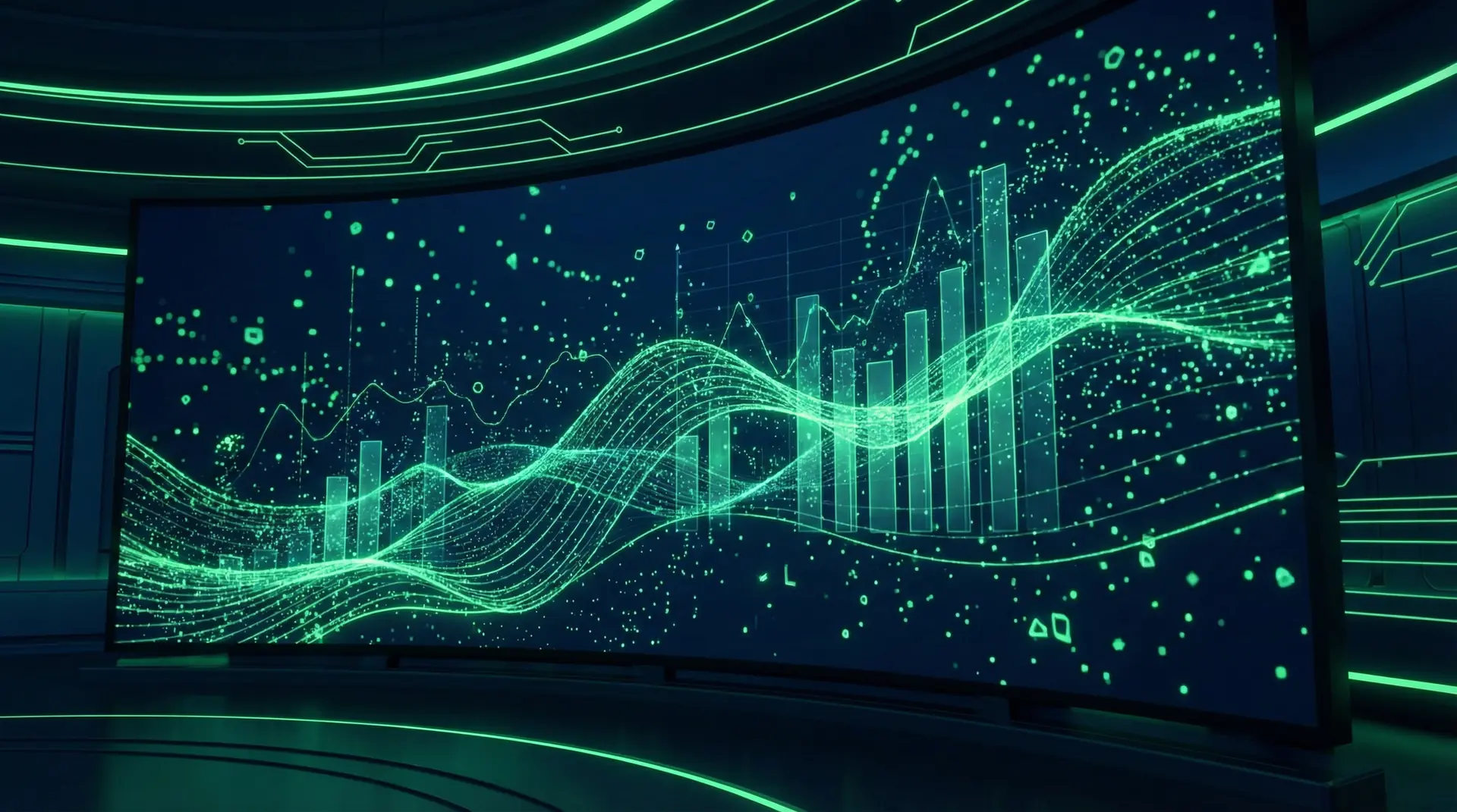 流量密码 - 数据驱动增长引擎可视化背景